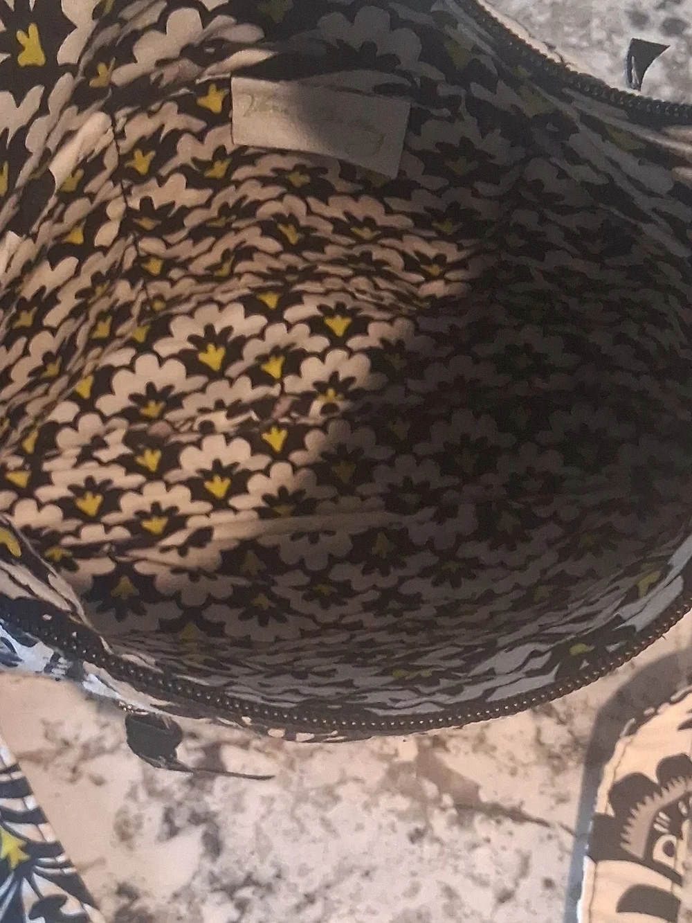 Vera Bradley Quilted Floral Crossbody Bag in Black & Cream